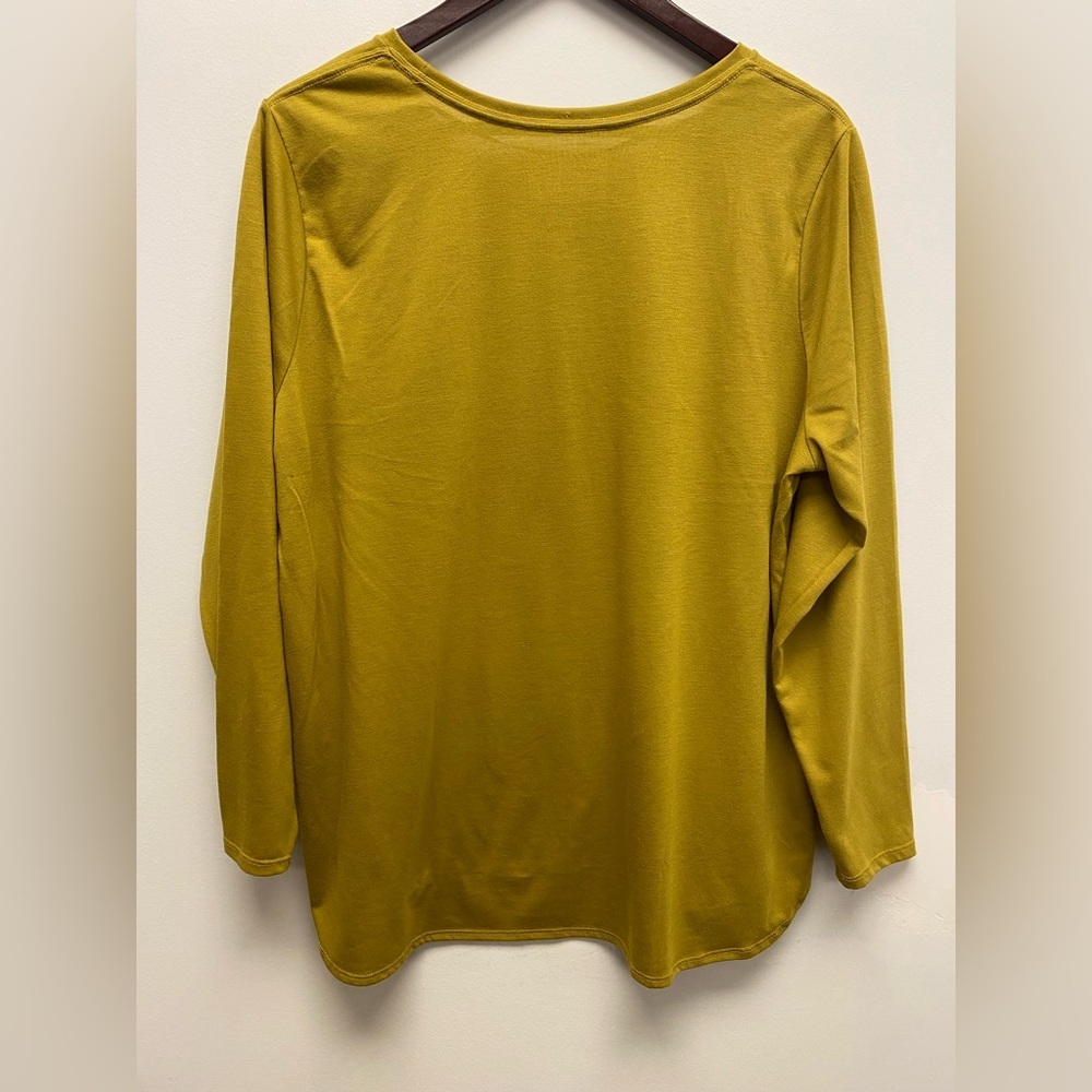 4 for $25 🍒 Joe Fresh Olive Long Sleeve Women's Top 1x - Picture 2 of 5